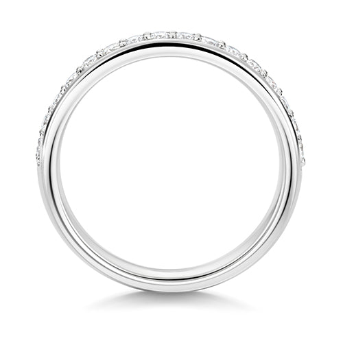 Lab Grown Round Diamond Half Set Eternity Ring In Silver