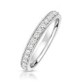 Lab Grown Round Diamond Half Set Eternity Ring In Silver