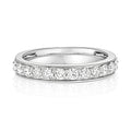 Lab Grown Round Diamond Half Set Eternity Ring In Silver