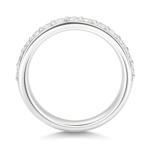 Lab Grown Round Diamond Half Set Eternity Ring In Silver
