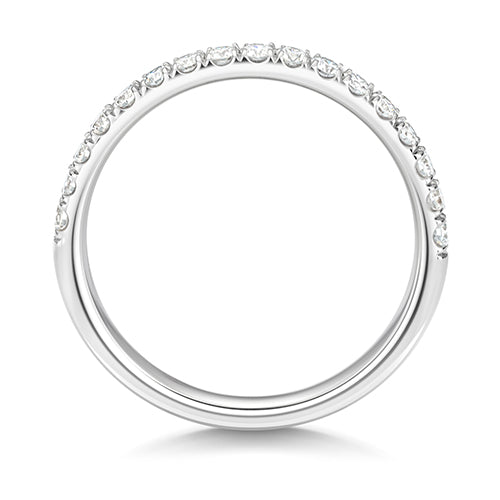 Lab Grown Round Diamond Cut Down Half Set Eternity Ring In Silver