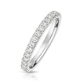 Lab Grown Round Diamond Cut Down Half Set Eternity Ring In Silver