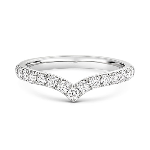 Lab Grown Round Diamond Cut Down Half Set Shaped Eternity Ring In Silver