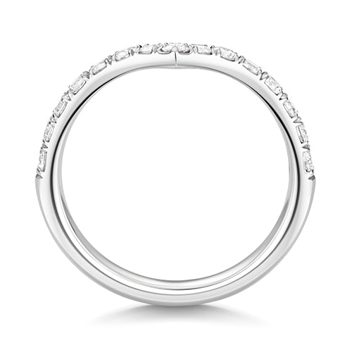 Lab Grown Round Diamond Cut Down Half Set Shaped Eternity Ring In Silver