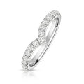 Lab Grown Round Diamond Cut Down Half Set Shaped Eternity Ring In Silver