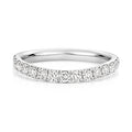 Lab Grown Round Diamond Cut Down Half Set Shaped Eternity Ring In Silver