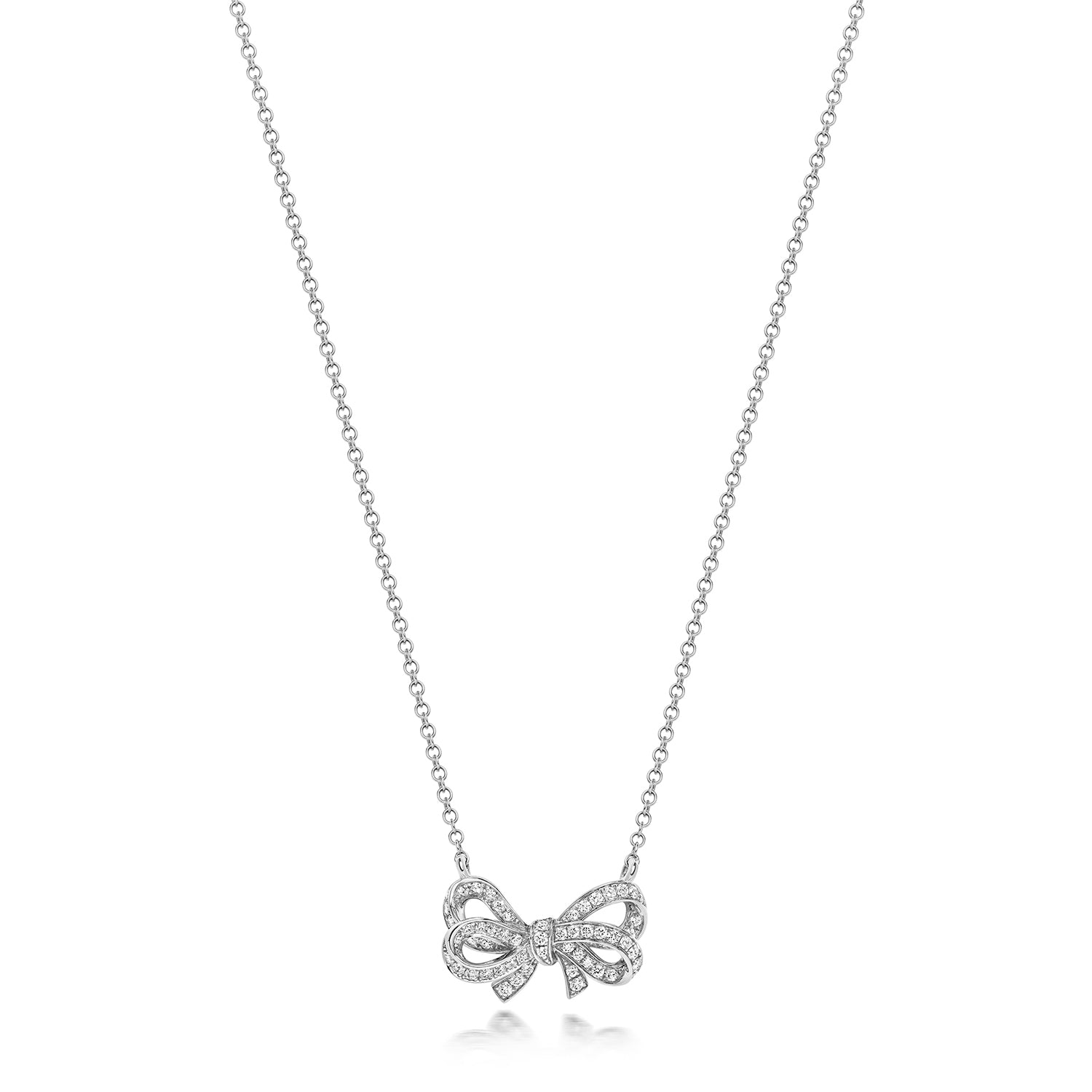 Diamond Large Bow Necklace